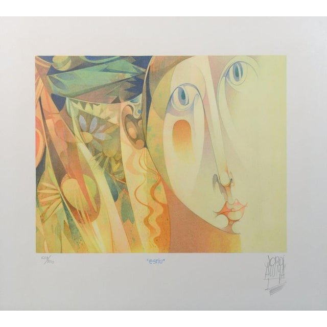 Jordi Alumà Masvidal, Female Portraits, Lithographs, Framed, Set of 3 For Sale - Image 9 of 13