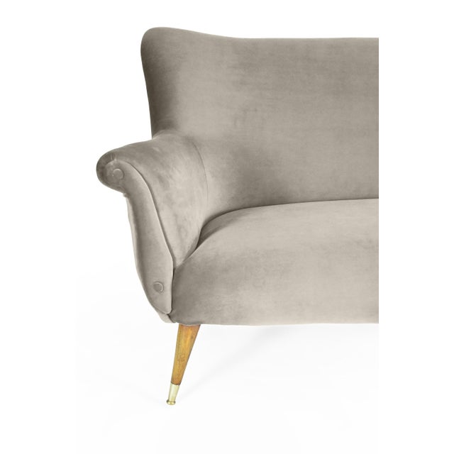 1960s German Three-Seater Sofa in Velvet, 1960s For Sale - Image 5 of 8