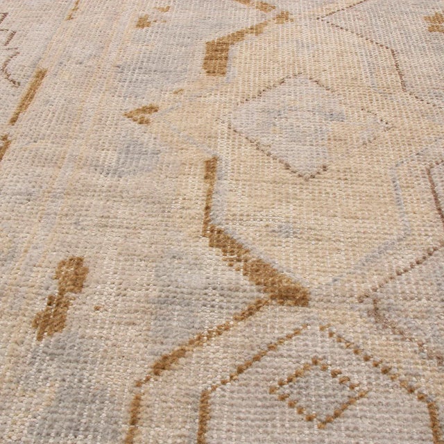 Rug & Kilim’s Oversized Rayure Boheme Rug in Ice Blue and Gold, 12x18 For Sale In New York - Image 6 of 8