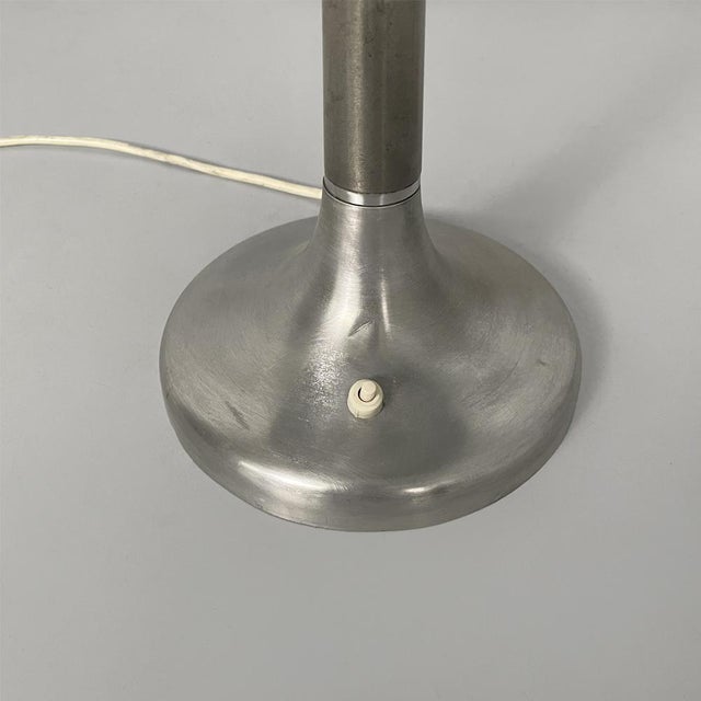 Italian Art Deco Table Lamp in Aluminum and Opaline Glass, 1940s For Sale - Image 16 of 18