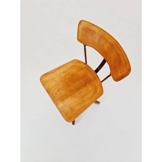 Bauhaus Swivel Office Chair in Wood from Stoll Giroflex ,1950s For Sale - Image 10 of 11