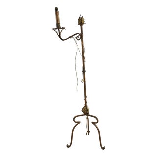 Wrought Iron Candleholder Floor Lamp For Sale