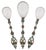 Antique 19th Century Austrian Silver, Enamel & Rock Crystal Spoons, 1880s, Set of 3 For Sale
