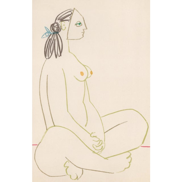 Pablo picasso (1881-1973) painter and nude model (or le peintre et son modèle) from the human comedy colour lithograph...