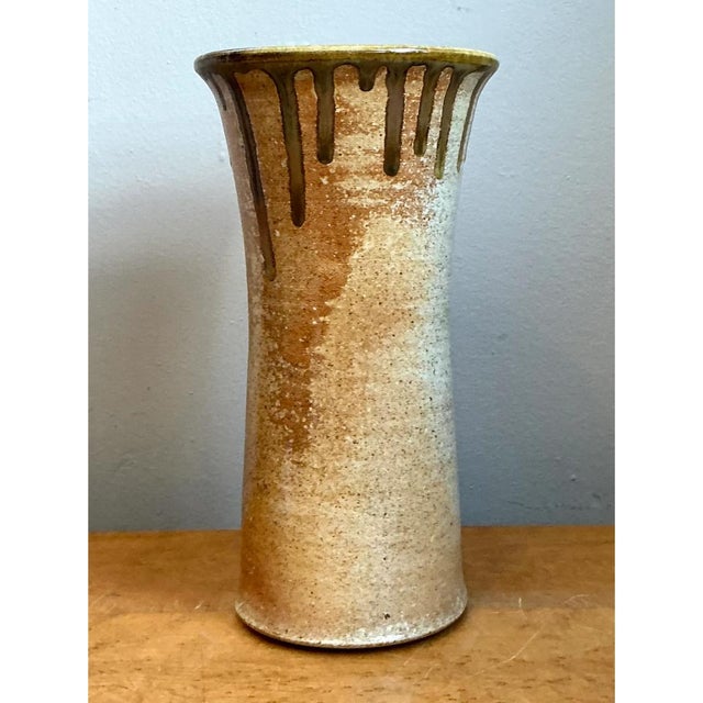 Ceramic Vintage Drip Glaze Ceramic Vase For Sale - Image 7 of 12