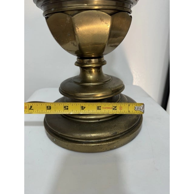 Vintage Heavy Solid Brass Table Lamp | Neoclassical Hollywood Regency Decor For Sale - Image 13 of 13