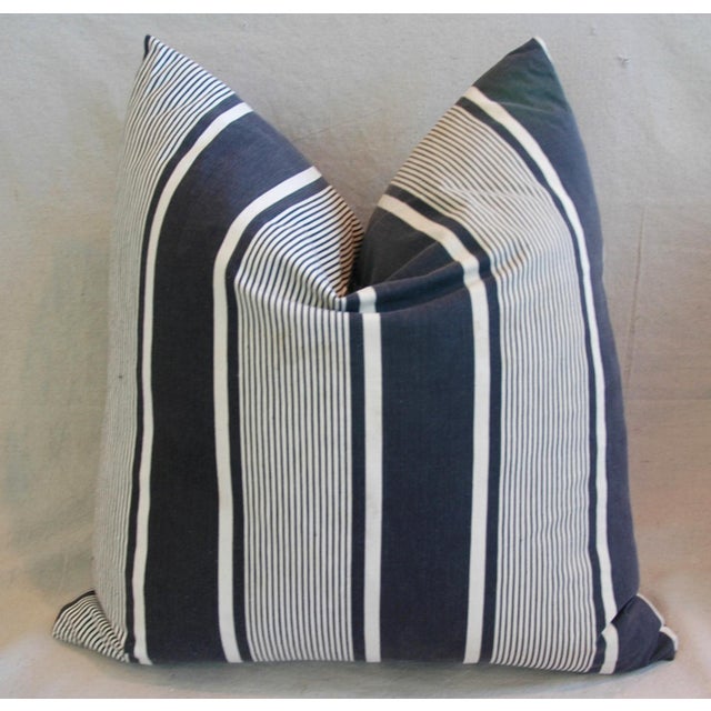 25" French Stripe Ticking Fabric Down and Feather Pillows Pair Chairish