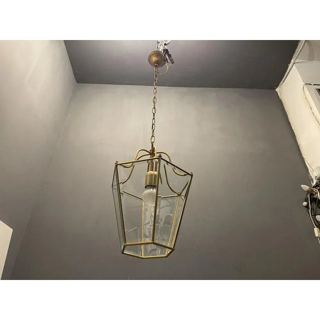 Brass and Glass Pendant, 1960s For Sale - Image 3 of 6