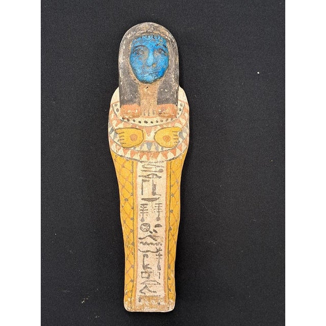 Gold Ramesside Dynasty Egyptian Polychromed Ushabti New Kingdom Decorative For Sale - Image 8 of 14