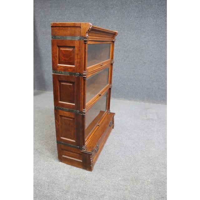 Rare "Ideal" Quarter Sawn OakStacking Bookcase by Globe Wernicke For Sale - Image 12 of 12