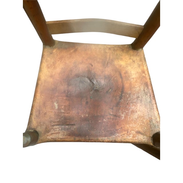 Set of Four Early 20th Century American Ladder-Back Wood and Deer Hide Chairs. For Sale - Image 16 of 16