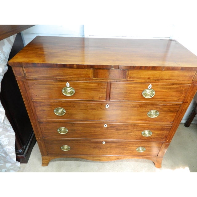 Victorian Mahogany Inlay Chest of Drawers For Sale - Image 15 of 18