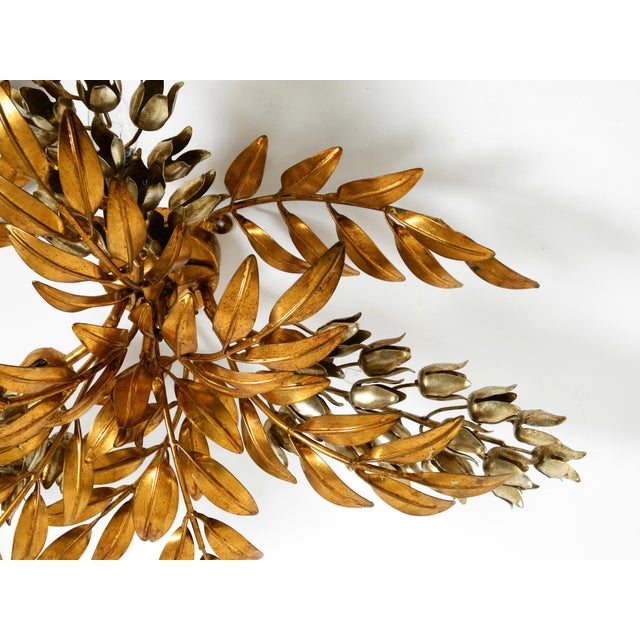 Large Gold-Plated Floral Wisteria Ceiling Lamp by Hans Kögl, 1970s For Sale - Image 12 of 18