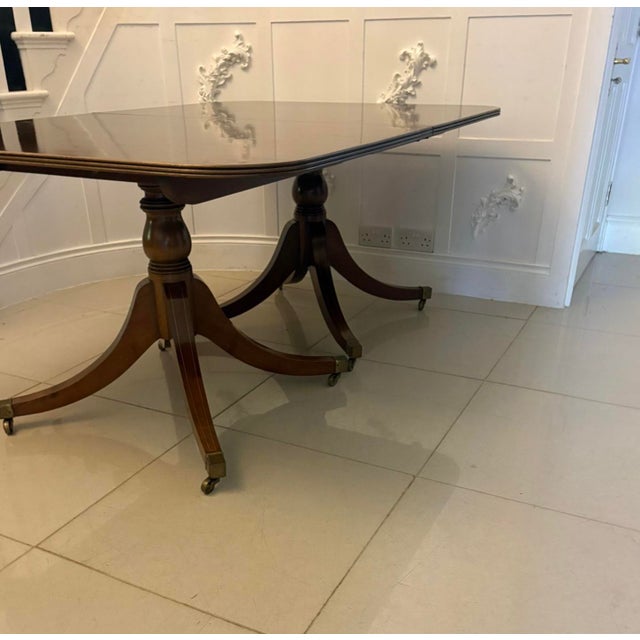 Antique Regency English Figured Mahogany Extending Dining Table, 1920s For Sale - Image 9 of 12