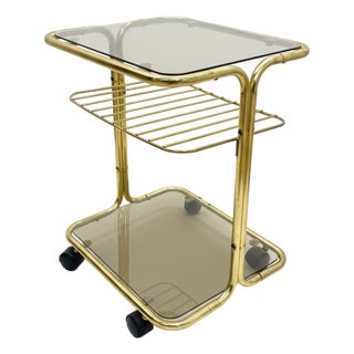 Vintage Chromed Serving Table on Wheels, 1970s For Sale