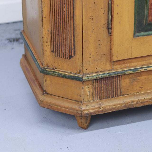 Rustic Rustic Farmhouse Painted Folk Art Bridal Cabinet For Sale - Image 3 of 15