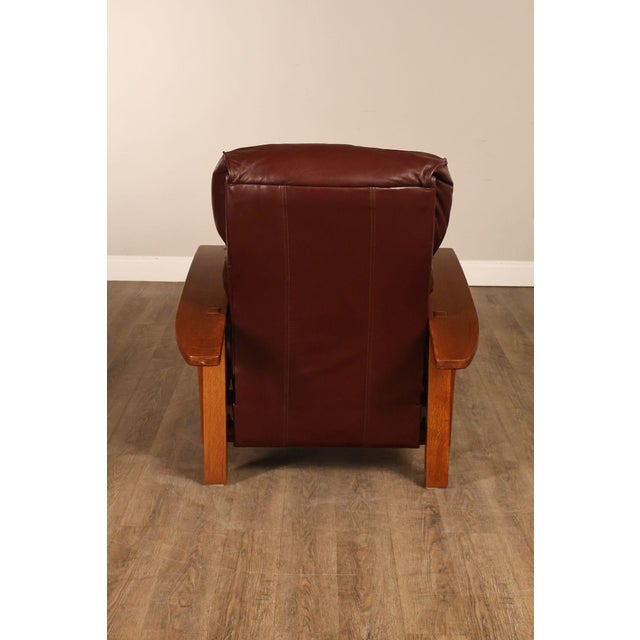 Stickley Mission Collection Pair Of Oak Bow Arm Morris Chair Recliners For Sale - Image 18 of 18