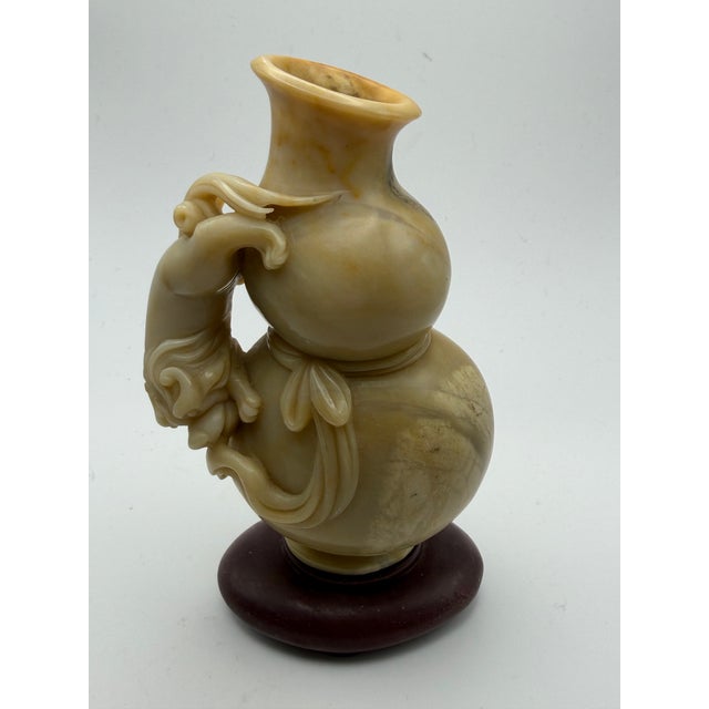 Stone Vintage Soapstone Carving Eith Mythical Creature For Sale - Image 7 of 12