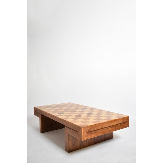 Vintage Chessboard Wooden Coffee Table, 1960s For Sale - Image 4 of 6