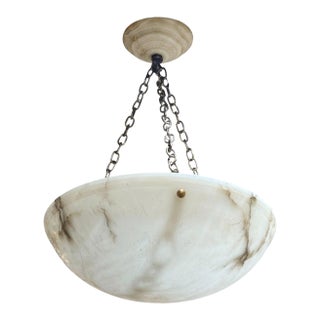 1940 Alabaster Pedant Light Fixture For Sale