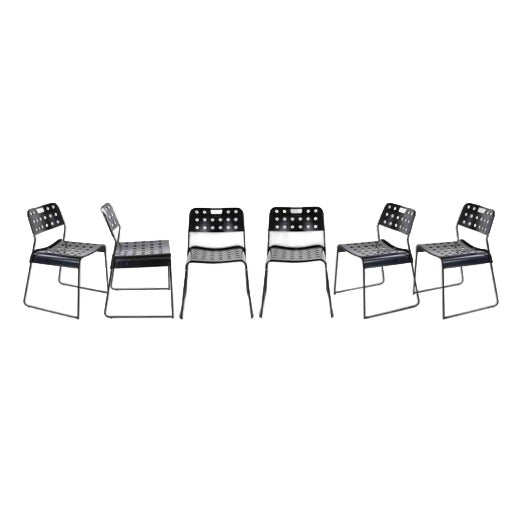 Stackable Omstak Chairs by Rodney Kinsman, Italy, 1970, Set of 6 For Sale