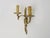 One Double-Light Bronze Wall Sconce with Acanthus Leaf Motif, 1950s For Sale - Image 4 of 10