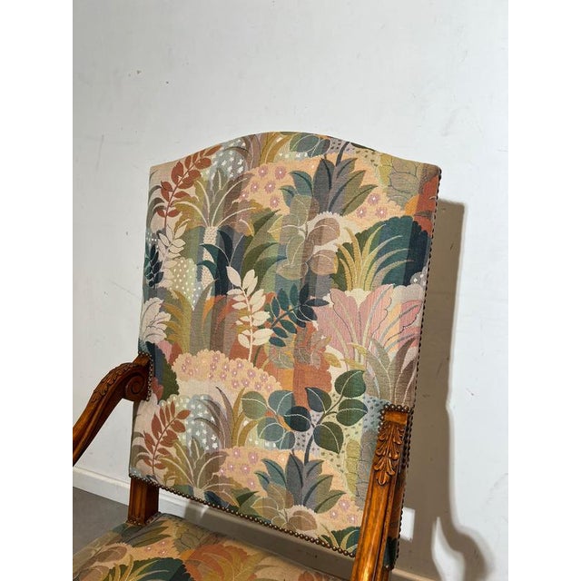 Antique Louis XV Handcarved Armchair For Sale - Image 4 of 6