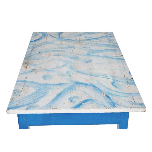 19th Century Traditional Rustic Painted Swedish Side Table, 1890s For Sale - Image 3 of 7