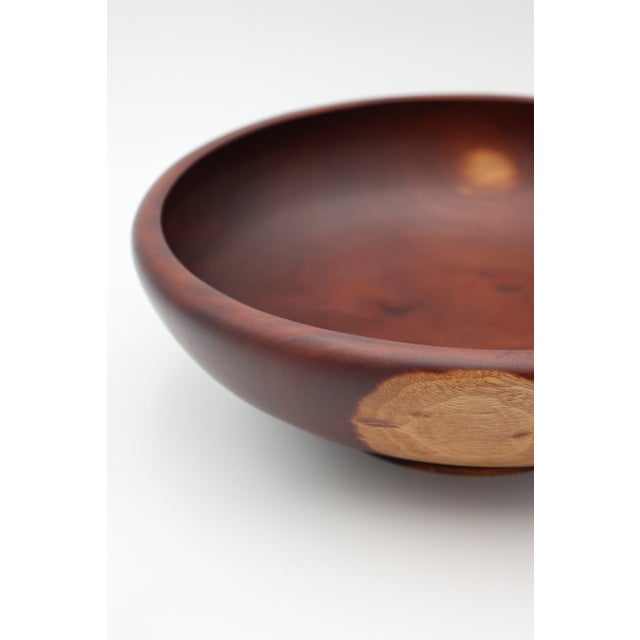 Large Vintage Turned Mahogany Bowl For Sale In New York - Image 6 of 6
