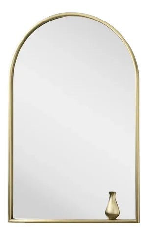 Portrait with Little Vase Mirror in Satin Brass by Elisa Giovannoni