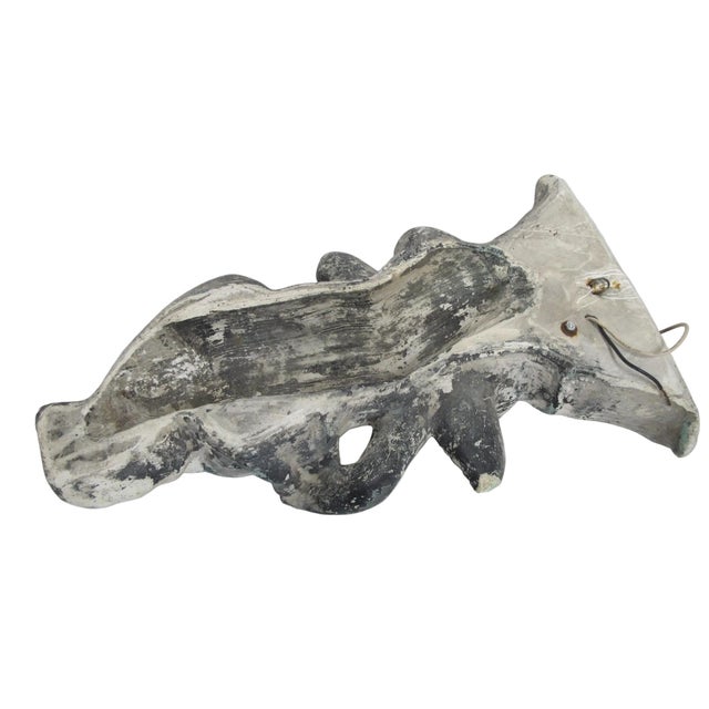 White Mexican Stone Cherub Angel Putti Wall Hanging Planter or Light For Sale - Image 8 of 12