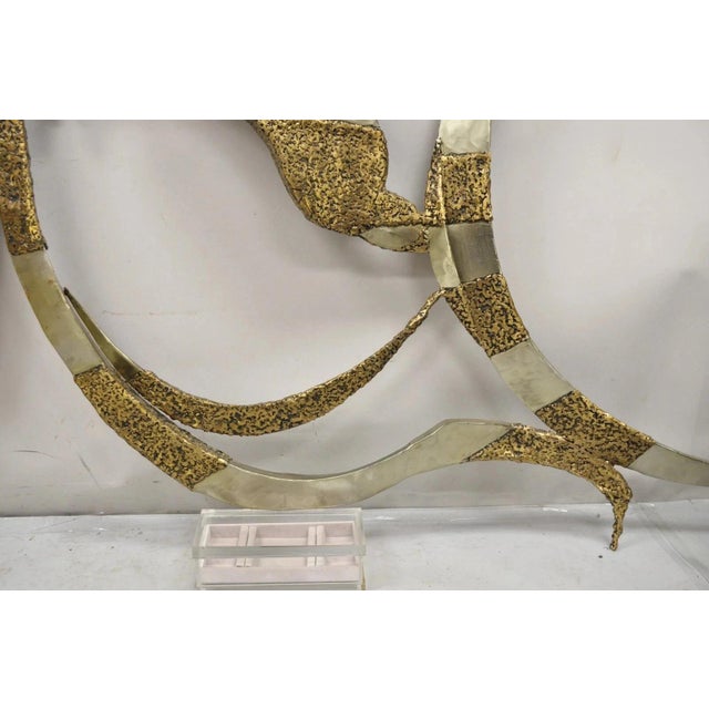 Silver Colbert Collins 1986 Male and Female Dancers Brutalist Wall Sculptures 2 Pc Set For Sale - Image 8 of 12