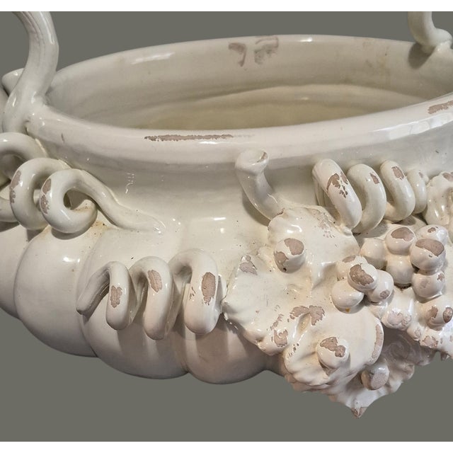 Tuscan Italian Ceramiche i.m.a Grape Vine Center Piece Bowl Cache Pot Planter For Sale - Image 6 of 17