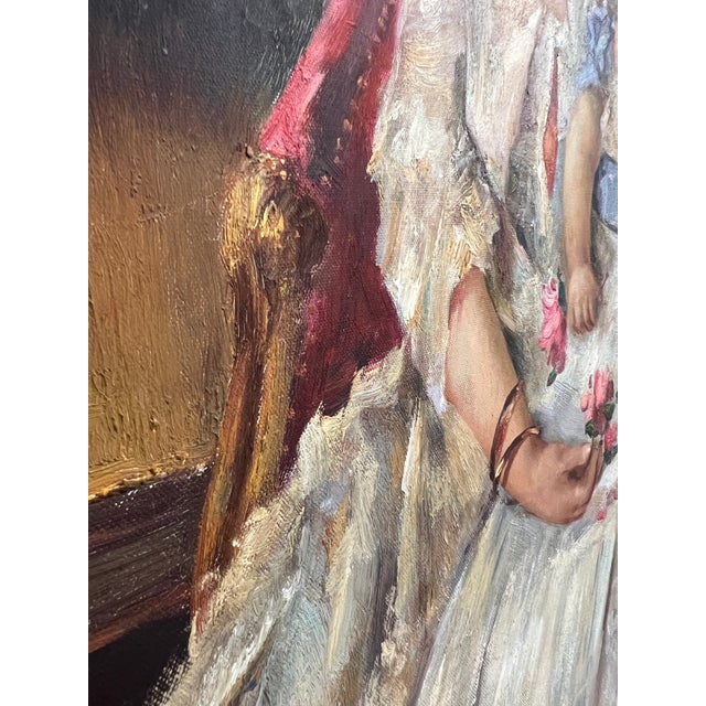 Vintage Oil Painting in Ornate Silver Frame For Sale - Image 17 of 18