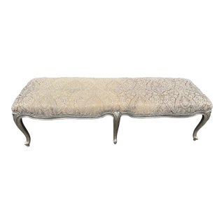 2010’s Ralph Lauren Paisley Upholstered French Regency Style Noble Estate Bench by Henredon For Sale