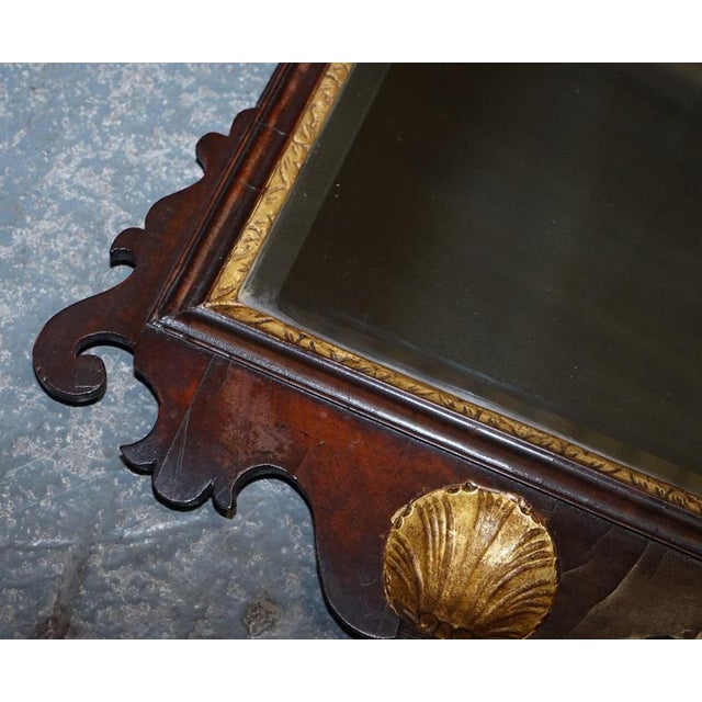 Antique Chippendale Giltwood Wall Mirror with Phoenix, 1760s For Sale - Image 9 of 15