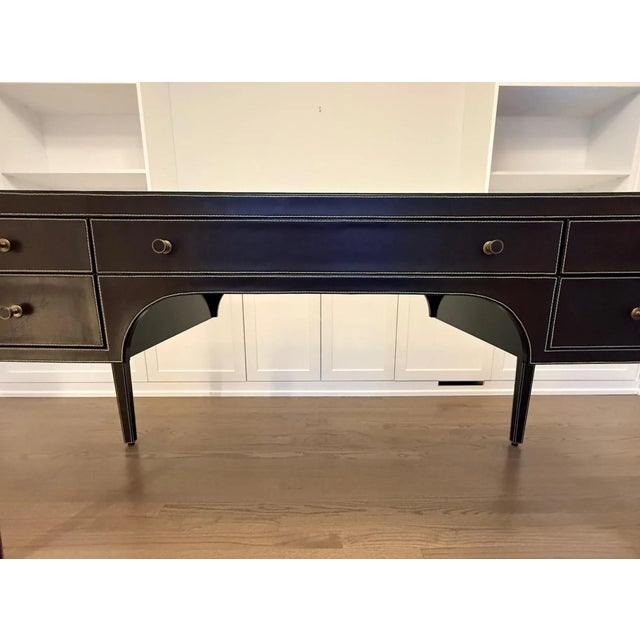 Animal Skin Modern Clarendon Bernhardt Leather Desk For Sale - Image 7 of 12