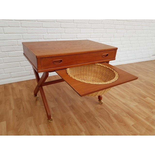 Vintage Scandinavian Sewing Table For Sale - Image 9 of 12