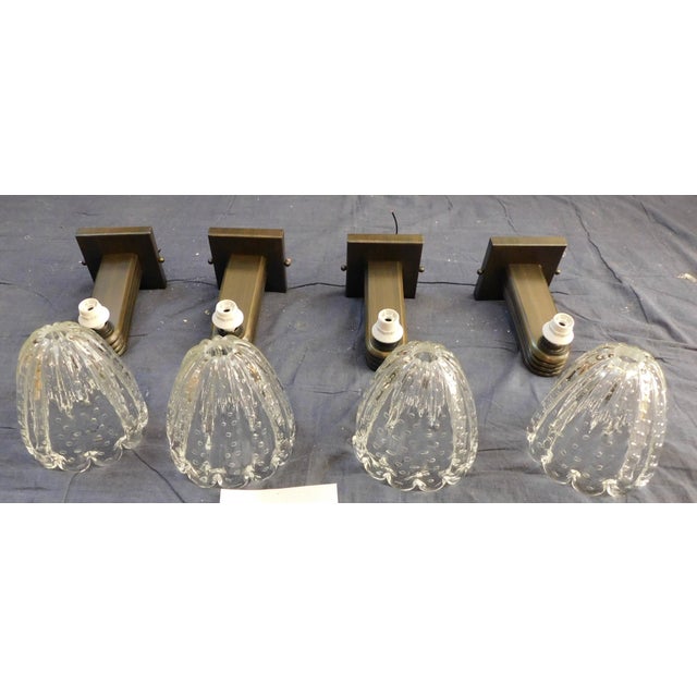 1950s Murano Bollicine Cups Sconces, a Pair For Sale - Image 10 of 10