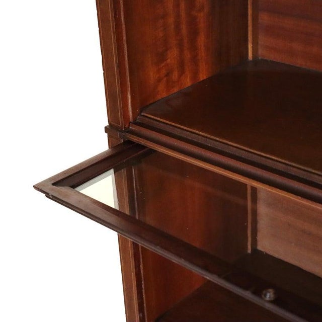 1920s Arts & Crafts Macey Satinwood Banded Mahogany Barrister Bookcase C1920 For Sale - Image 5 of 16