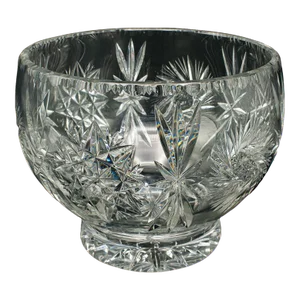 1960's Large Vintage Crystal Fruit Bowl