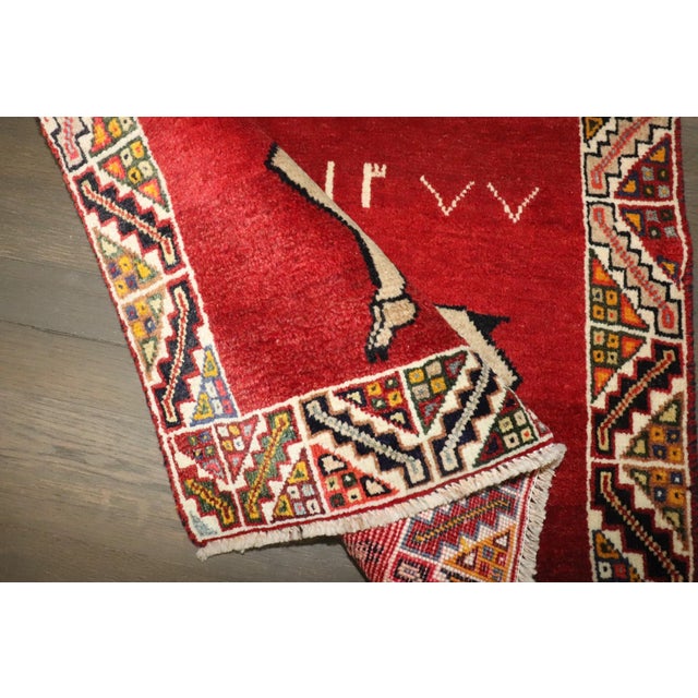 Vintage Red Goat Gabbeh Rug no. j4799 For Sale - Image 4 of 4