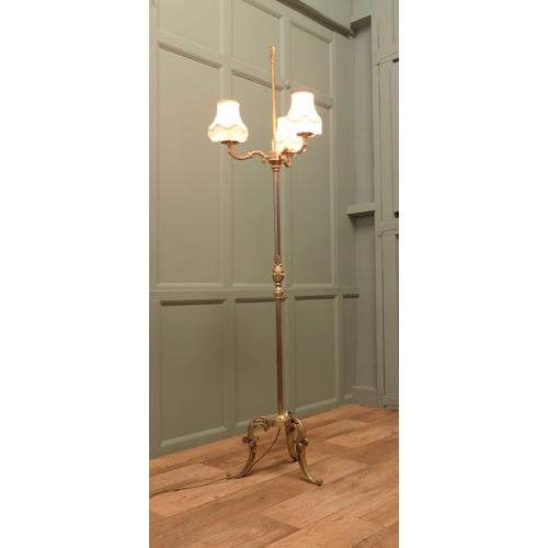 Rococo Brass Candelabra Floor Lamp, 1960 For Sale - Image 4 of 7