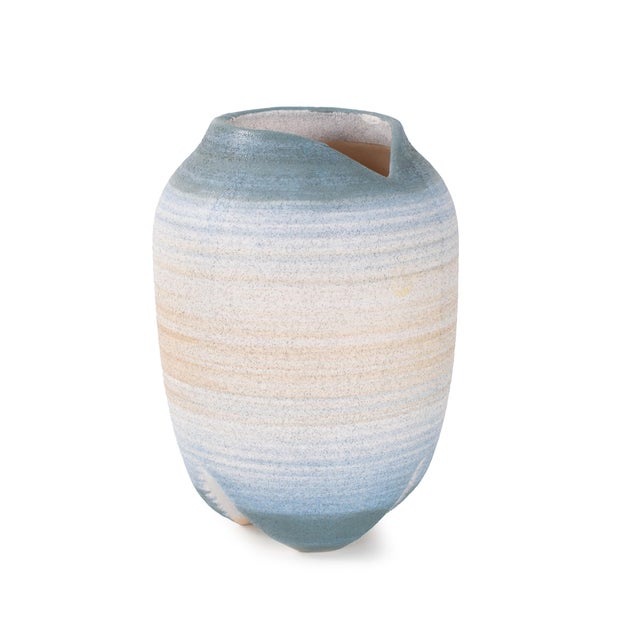 Blue Drift Tide Footed Vase For Sale - Image 8 of 11