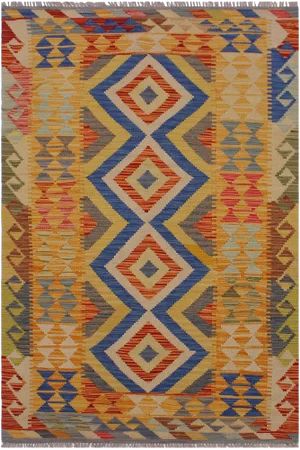 Bohemian Kilim Hand-Woven Wool Rug -3'5" X 6'4"