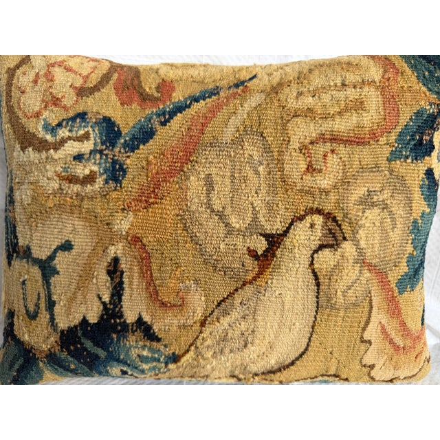 17th Century 17th Century Flemish Verdure Tapestry Pillow For Sale - Image 5 of 7