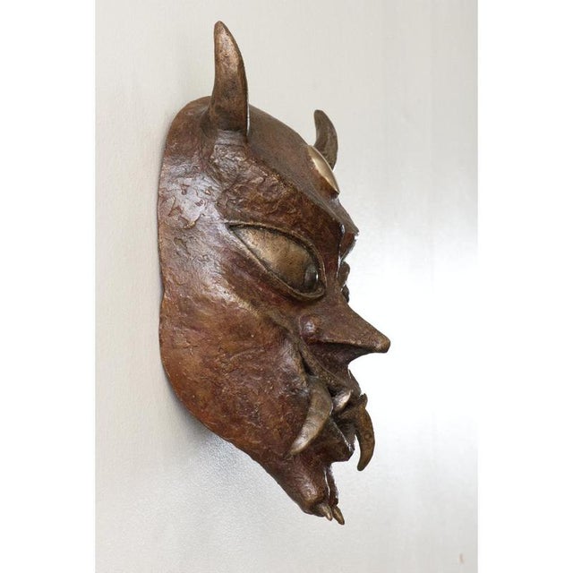 Contemporary Bronze Oni Mask by Splady Art Studios For Sale - Image 3 of 7
