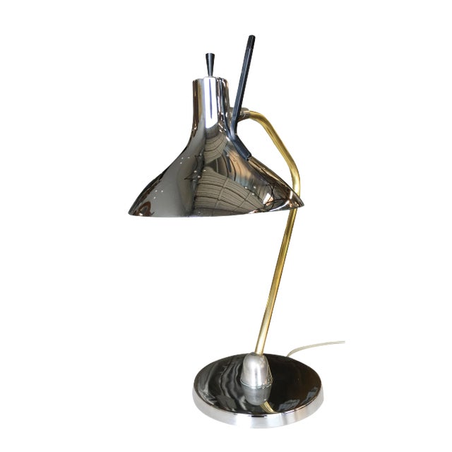 1950s Mid Century Anglepoise Chrome Desk Lamp by Prescolite For Sale