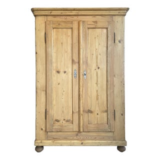 Biedermeier Farmhouse Natural Wood Cupboard in Softwood For Sale