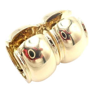 Vintage Tiffany & Co. 18k Yellow Gold Wide Hoop Earrings, Pair